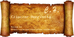 Czipczer Henrietta névjegykártya